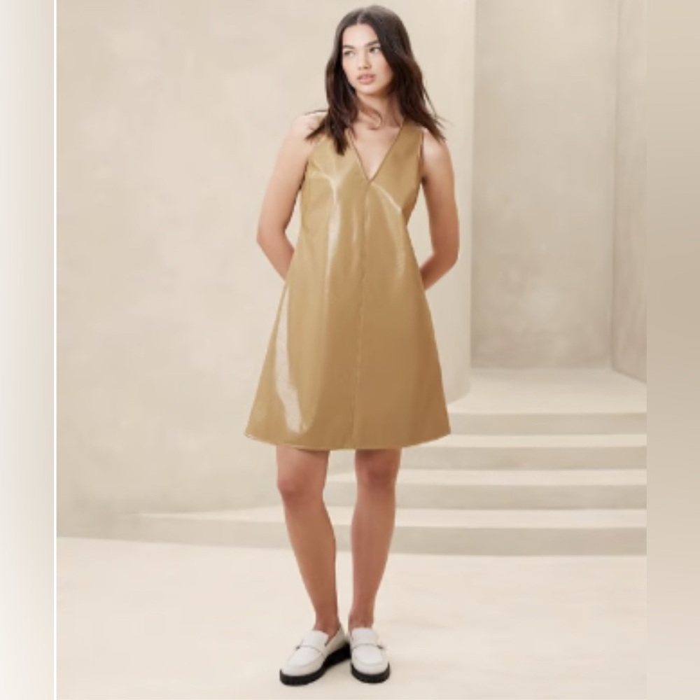 PATENT VEGAN LEATHER MINI DRESS